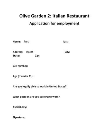 Job application