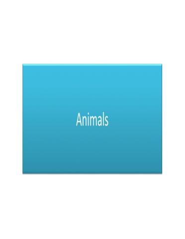 Identifying animals