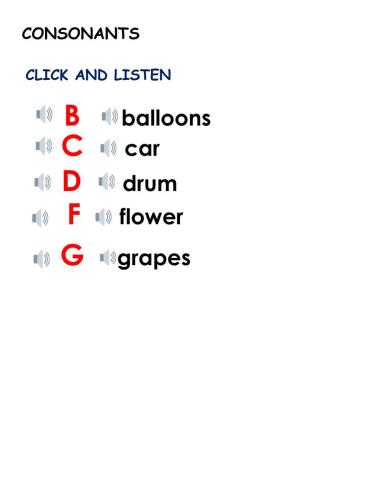Consonant Worksheet