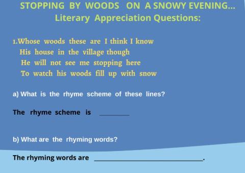 Stopping   by  woods  on  a snowy  evening