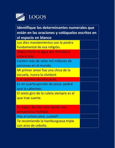 Identifica numerales