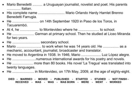 Mario Benedetti - Facts