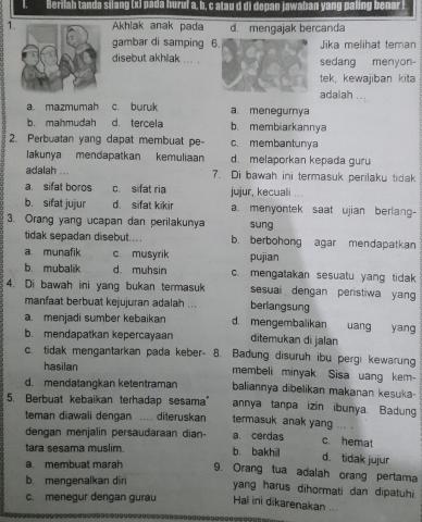 Kelas 5: Penilain Harian Pelajaran 3
