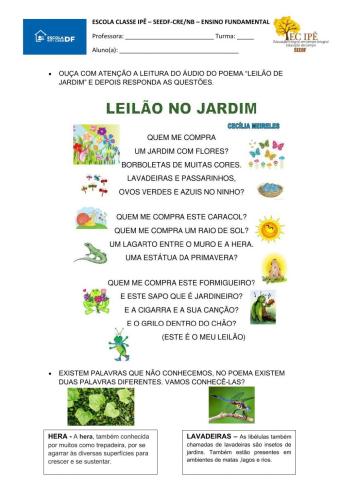 Atividade integrada português e matemática