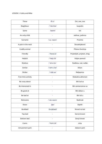 Lesson 1: Cathy and Mike