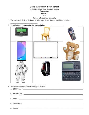 Grade 2 ICT examination