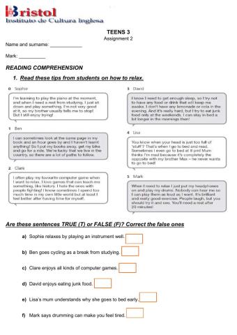 Teens 3 assignment n°2