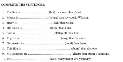 Comparative adjectives