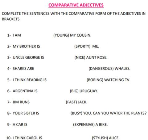 Comparative adjectives