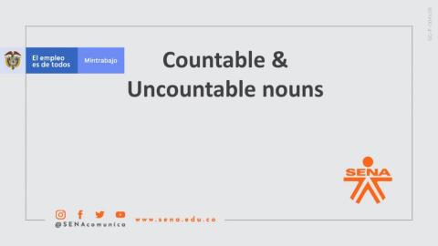 Countables and uncountables nouns
