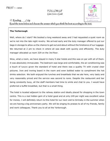 FCE - Follow-up Units 5 & 6