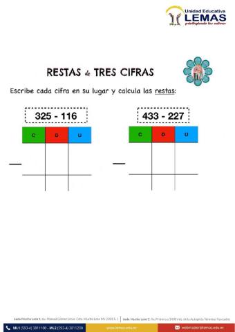 Restas de tres cifras