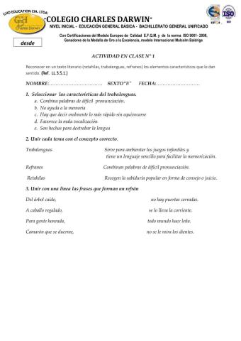 Retahílas, trabalenguas, refranes