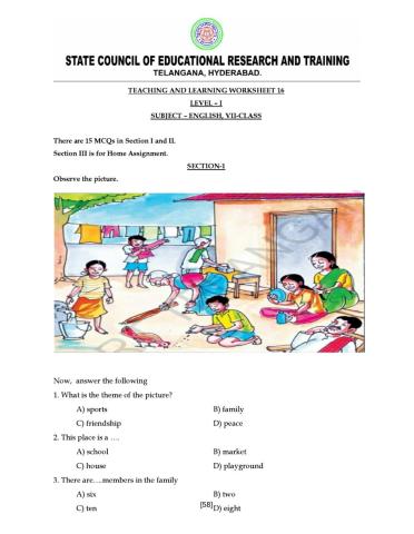 7 class level 1 worksheet 16