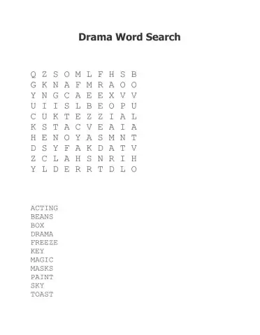 Drama Word Search