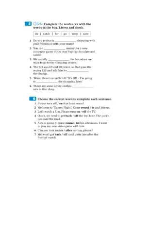 Phrasal verbs + collocations