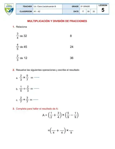 Multiplicación y división de fracciones