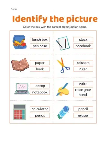 School Supplies Vocab Practice