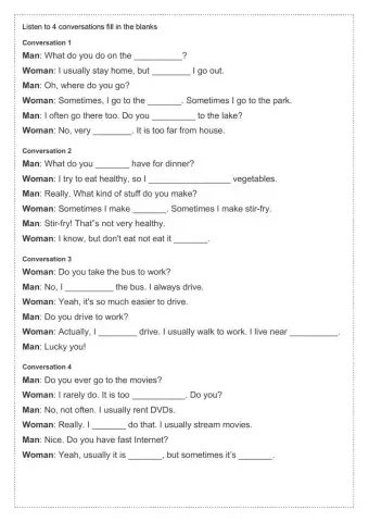 Conversations Adverbs of Frequency