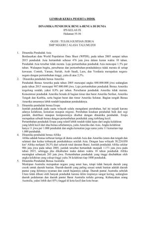 Lkpd kelas ix (dinamika penduduk benua-benua di dunia)
