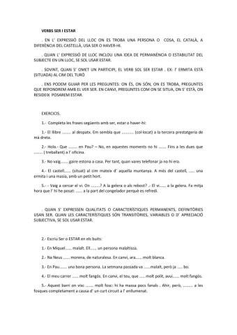 Verbs ser i estar