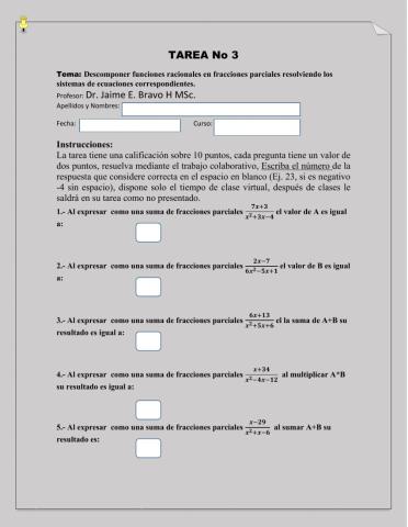 Fracciones parciales