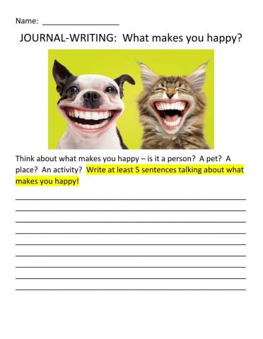 JOURNAL-WRITING:  What Makes You Happy?