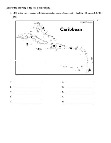 Map of the Caribbean