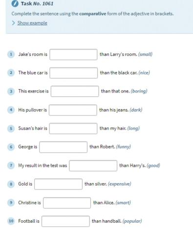 Comparative adjectives