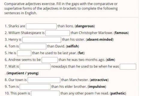 Comparative adjectives