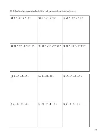 Additions et soustractions des entiers