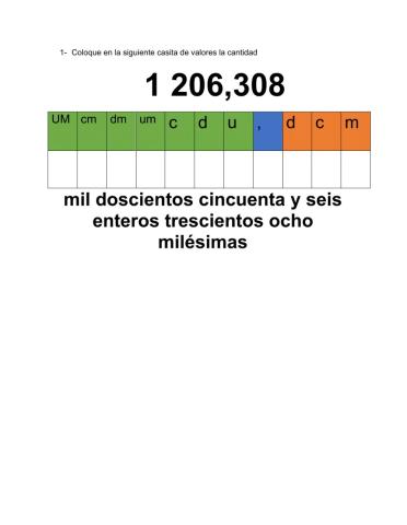 Decimales valor poscicional