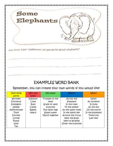 Elephant Super Sentences
