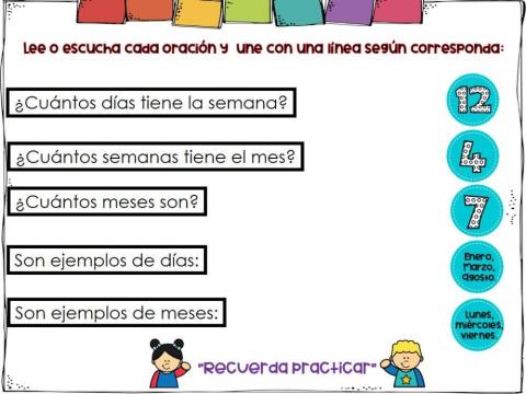 Repaso días, semanas y meses