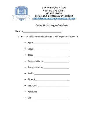 Examen de Lengua castellana