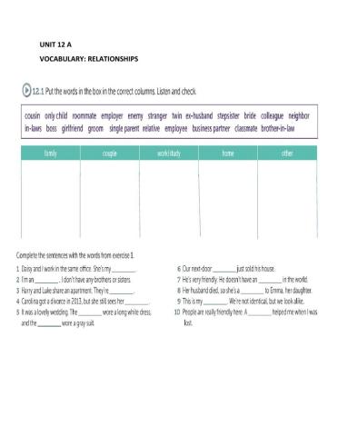 I 4 Unit 12 A Vocabulary