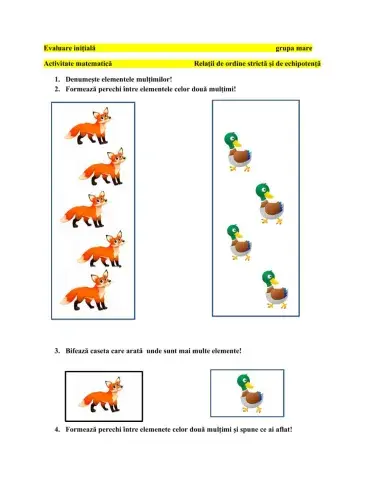 Evaluare inițialî matematică