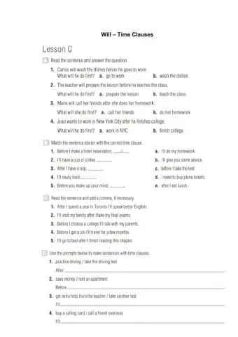 Will - Time Clauses