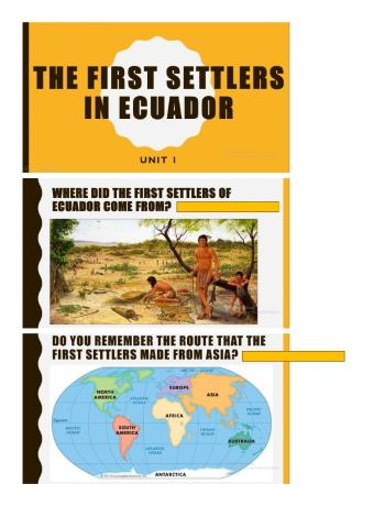 First Settlers in Ecuador