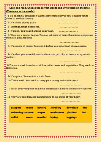 Read and write a word from the box.