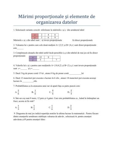 fisa- marimi direct si invers proportionale