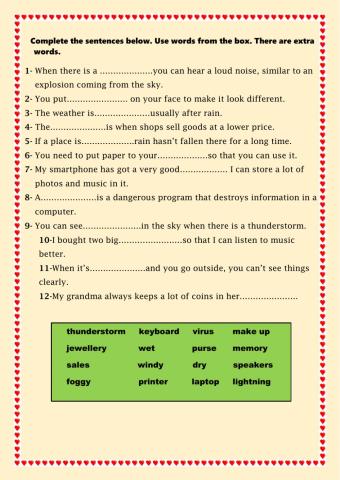 Complete the sentences.