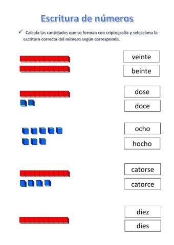 Escritura de cantidades