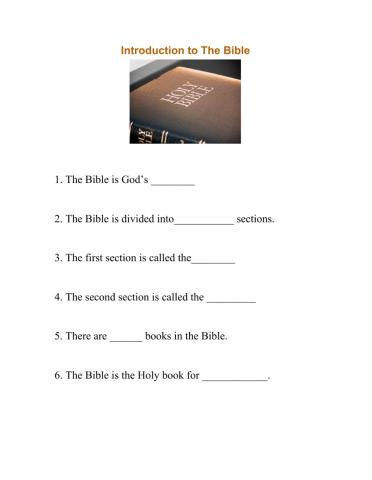 Introduction to The Bible
