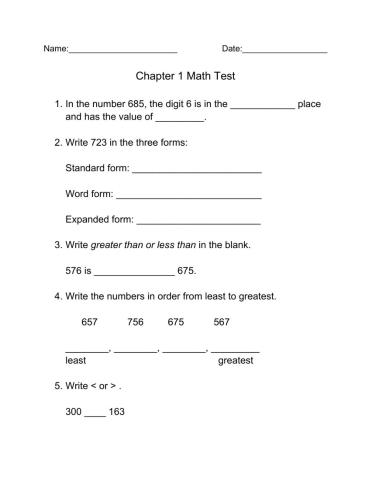 Chapter 1 Test