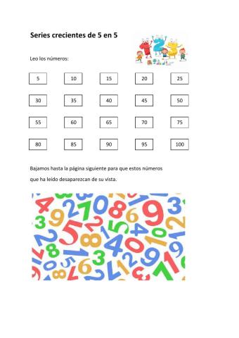 Series ascendentes y descendentes de 5 en 5