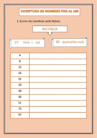 Escriptura de nombres fins al 100