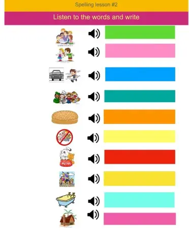 Spelling lesson 2
