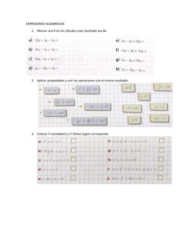 Expresiones algebraicas
