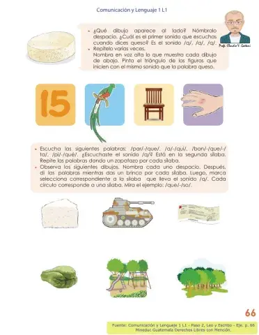 Comunicación y Lenguaje 1 L1 - Paso 2, p 66 - Aprendamos la letra Q Ejercicios